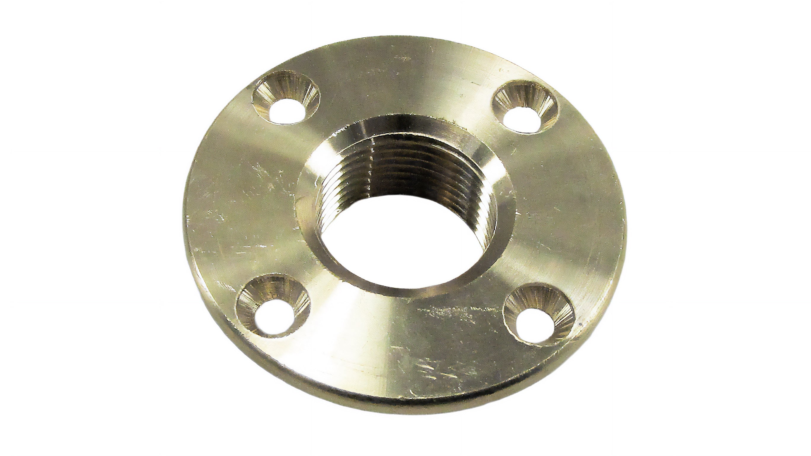 Brass drain plug flange measuring 3/4 x 2-1/4 inches, designed for secure and reliable boat drainage.