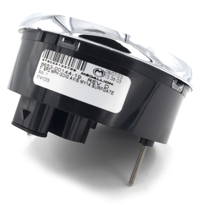 Axis Speedometer for 2014-2015 models, black and silver, with mounting screw and digital display, compatible with Surgate.