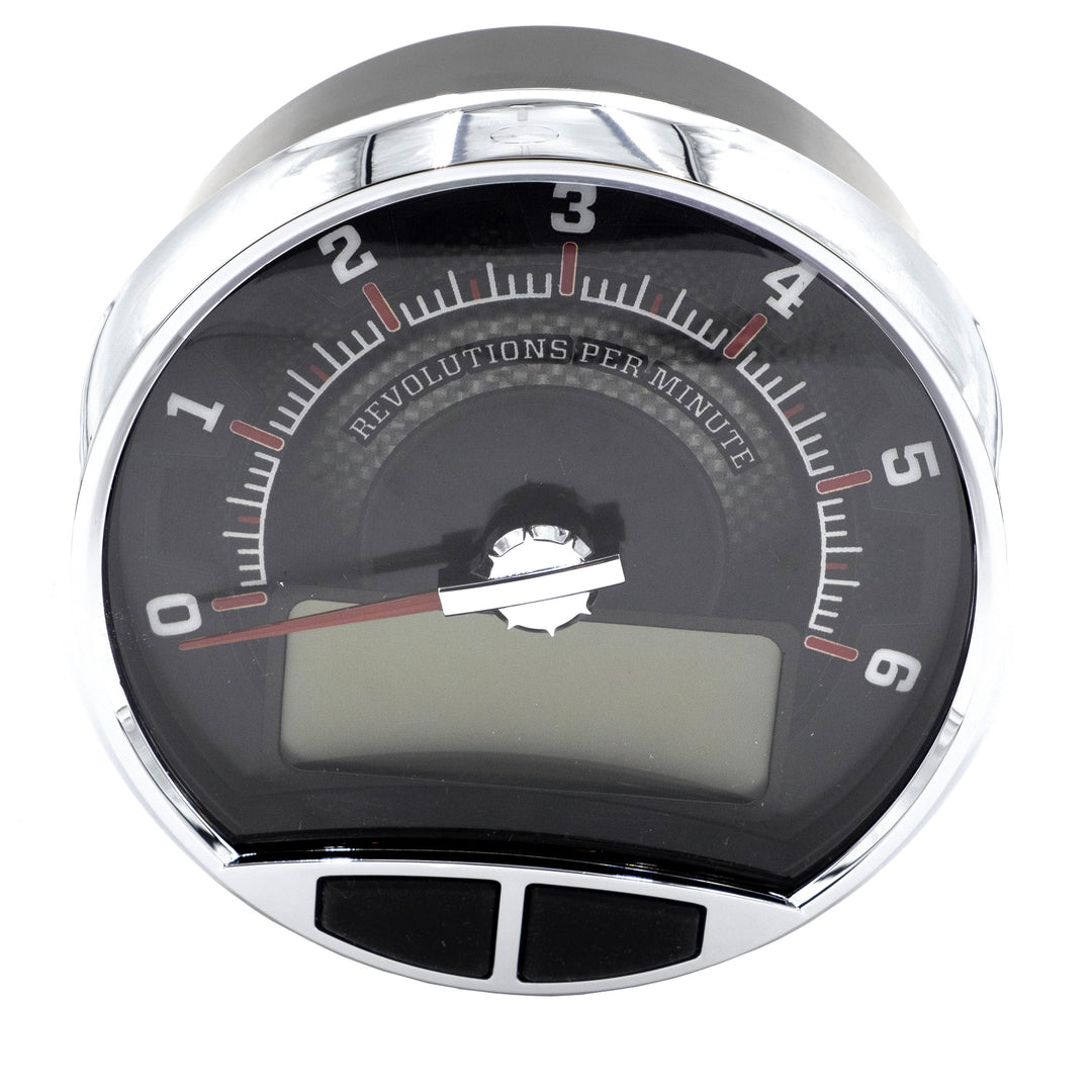 Axis 5" tachometer for 2014-2015 vehicles, featuring a digital display and analog dial with red needle.