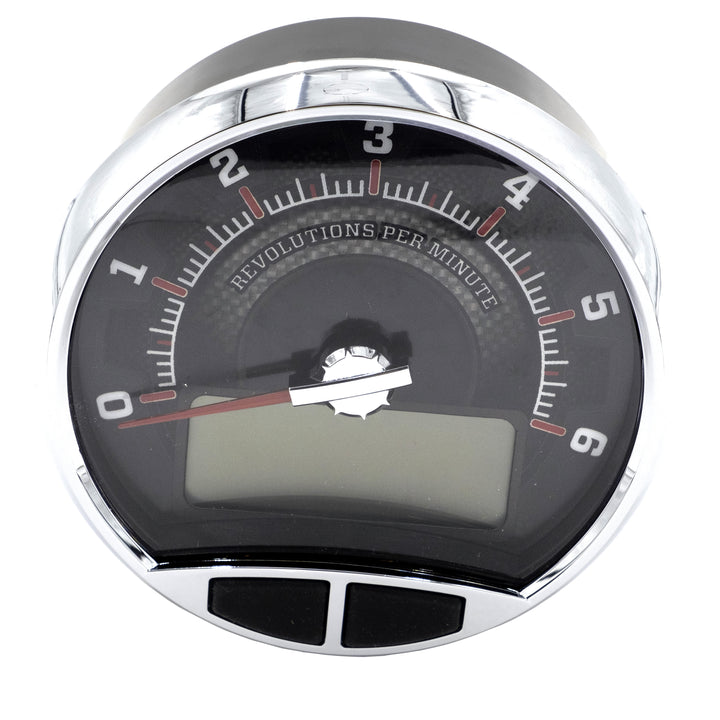 Axis 5" tachometer for 2014-2015 vehicles, featuring a digital display and analog dial with red needle.