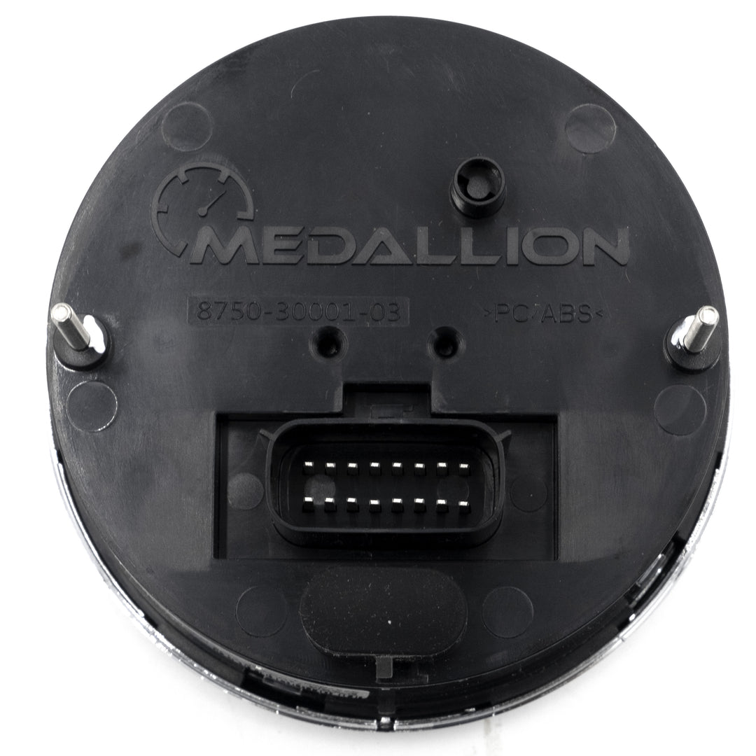 Axis 5" tachometer for 2014-2015 vehicles, black plastic back with connector and mounting pins.