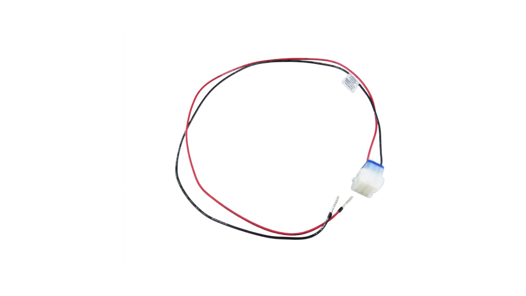 Pigtail harness for Malibu stereo system, designed for 2017 and newer models, featuring two wires for easy connection.