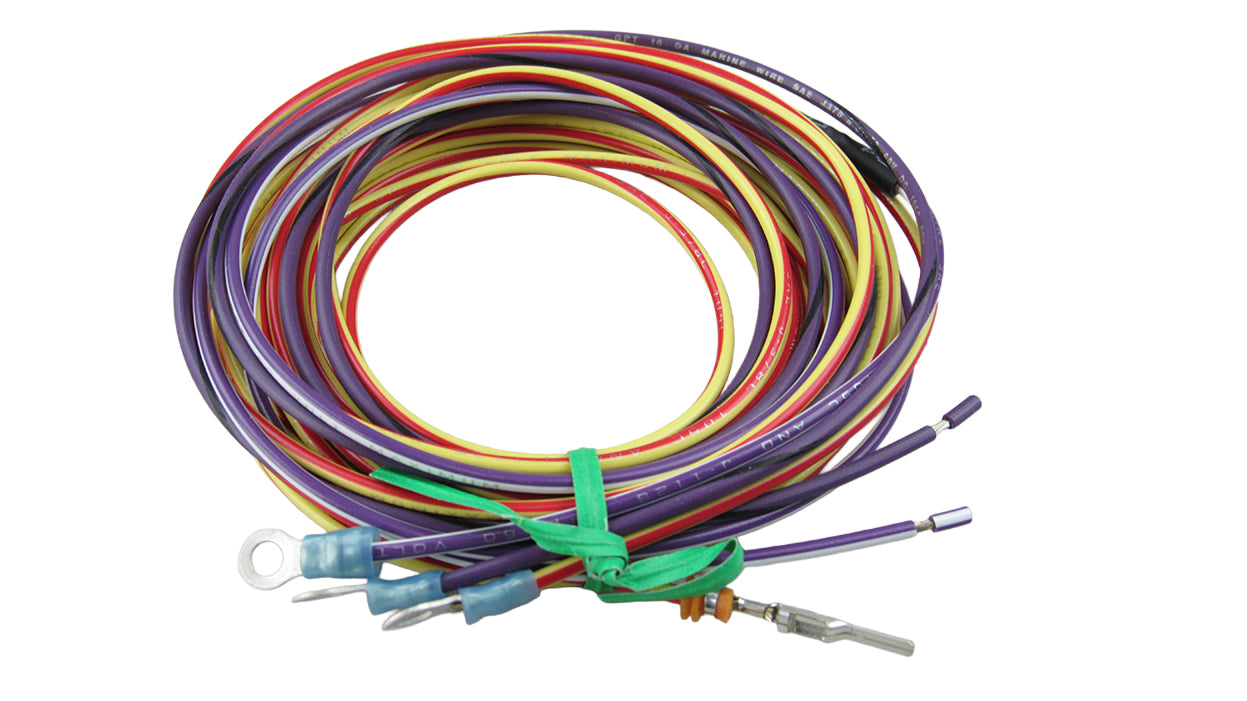 Wiring harness for remote key switch featuring multiple colored wires and connectors for easy installation.