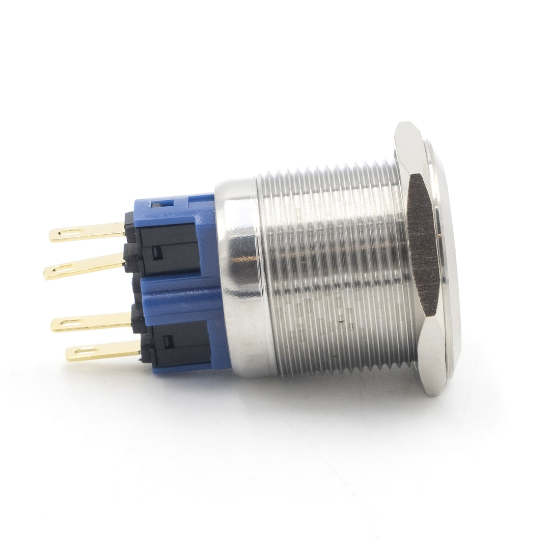 Button switch for horn, SS, compatible with 2011-2018 vehicles, with metal and plastic components and multiple electrical terminals.