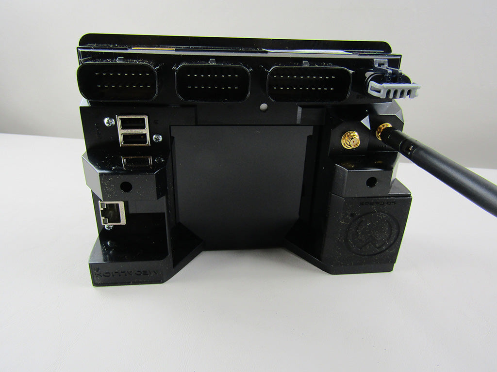 Touch screen display, Viper II model with SD card slot, Malibu 17, featuring multiple ports and a black casing.