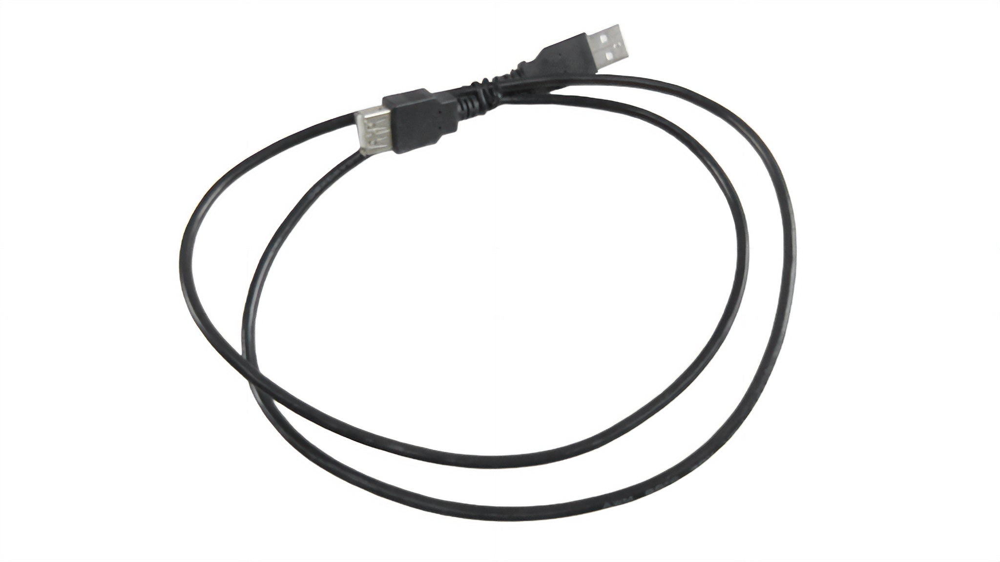 1 meter USB cable with black connectors, ideal for charging and data transfer for various devices.