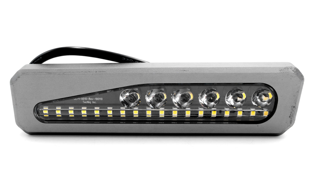 Port side M240/M220 upper docking light with multiple LED bulbs and a black wiring cable.