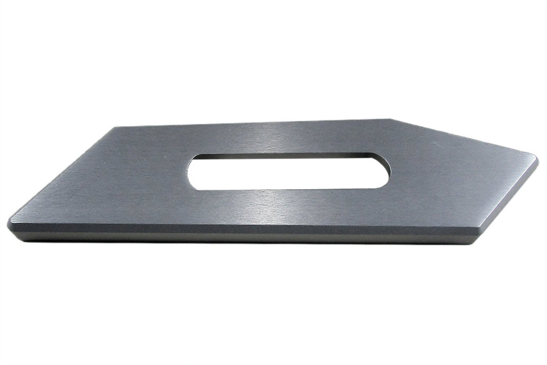 Lower dock light housing in gray metal with a central elongated oval opening, designed for port side installation.