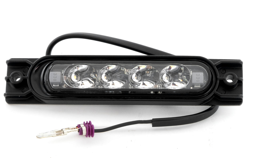 M240/M220 lower docking light with four LED bulbs, black housing, and attached wiring for vehicle illumination.