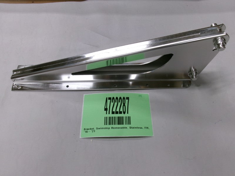 Malibu Swim Deck Bracket made of stainless steel, designed for removable swim steps on Malibu boats.