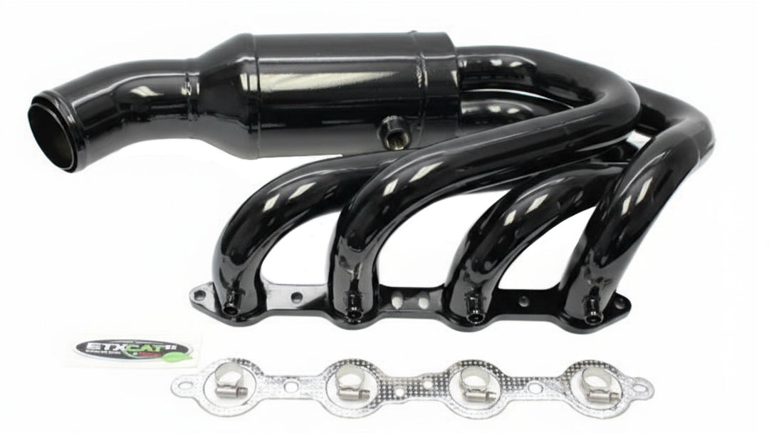 High-performance manifold tube kit for 6.0L starboard engine with catalytic converter, designed for Malibu and Axis boats.
