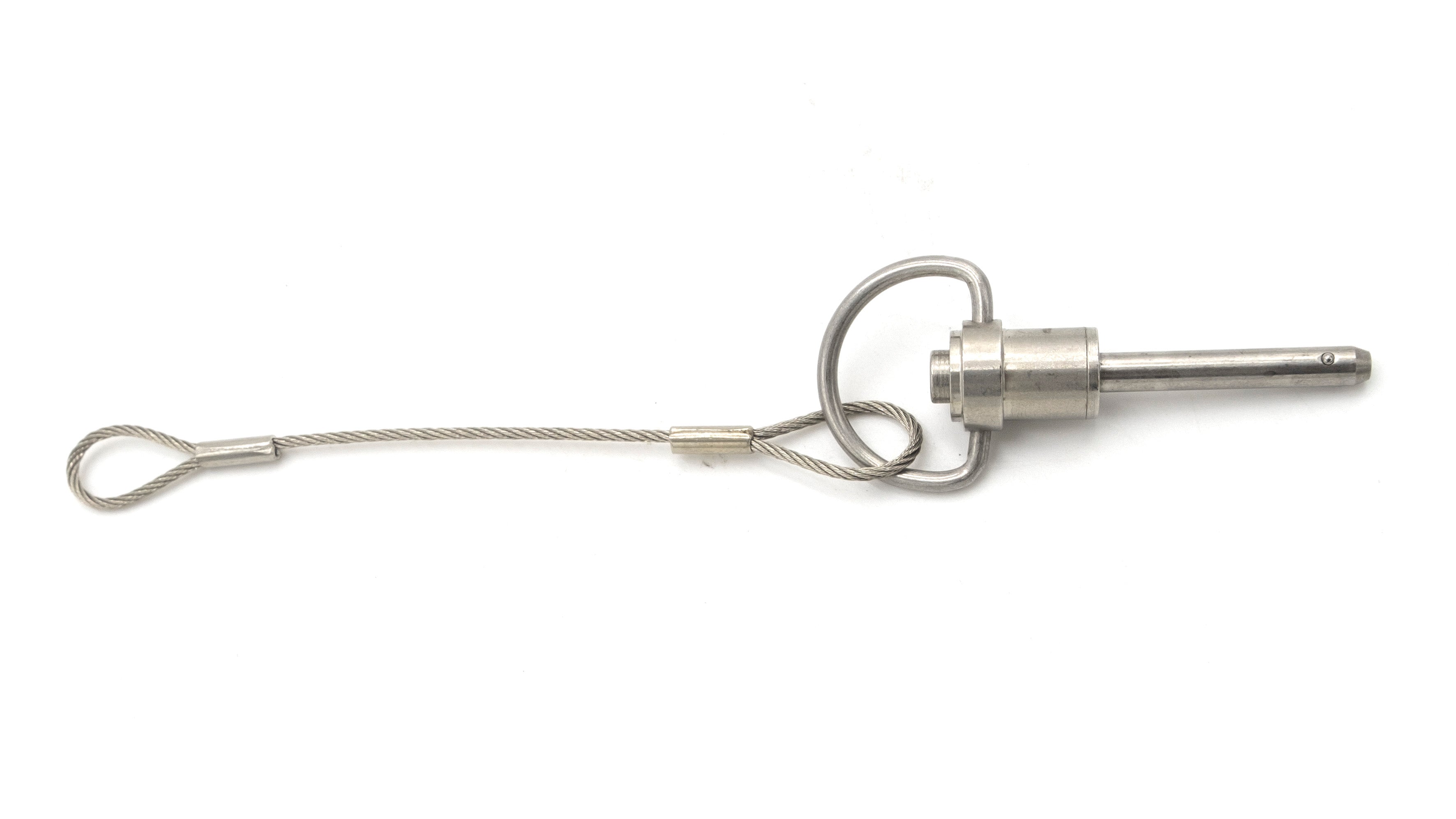 Stainless steel Z5 cargo rack top pin with a looped wire and threaded shaft for secure attachment.