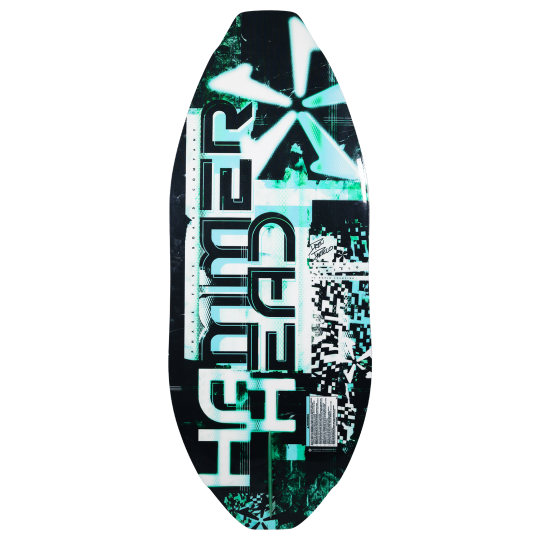 2026 Phase Five Hammerhead V3 wake surfboard featuring a sleek design with bold graphics and a streamlined shape for optimal performance.
