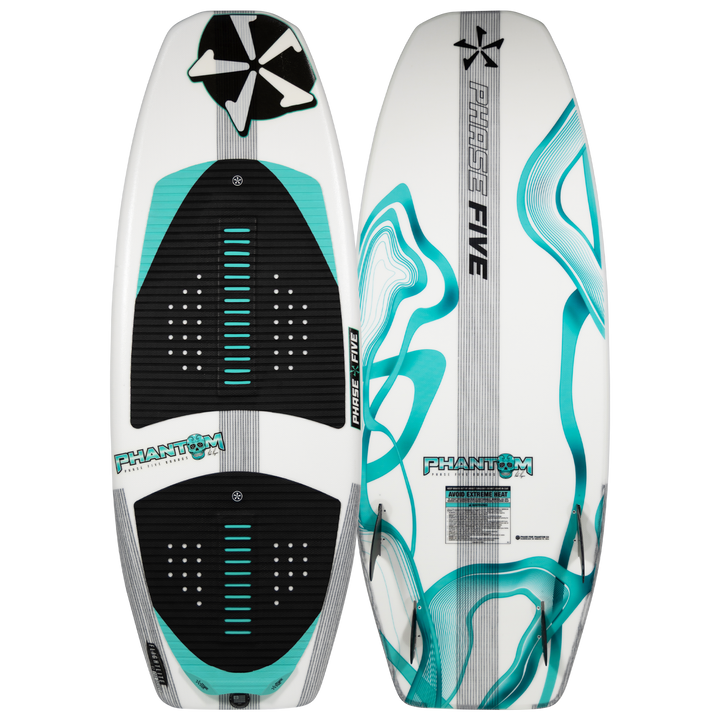 2026 Phase Five Phantom Foil featuring a sleek design with turquoise accents, ideal for performance on the water.