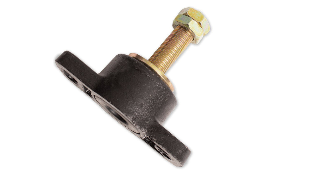 Flat stringer pad for Indmar boats, featuring a sturdy base and a threaded bolt for secure installation. Ideal for boat maintenance.
