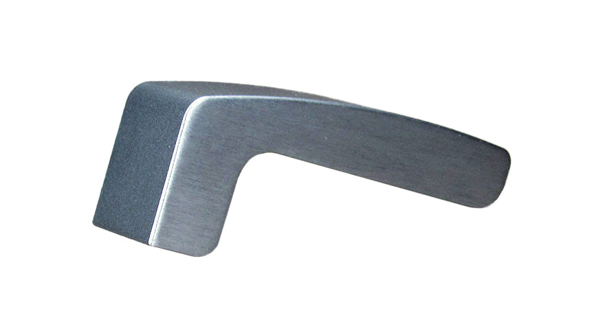 Moveable phone holder arm for left port, adjustable length 16-19 cm, made of metal with a sleek silver finish.