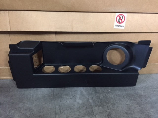 Small starboard cup holder panel for AxisRV 1 boat, black plastic with multiple cup openings and a circular cutout.