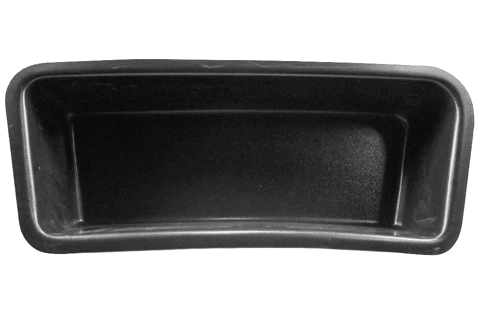 Transom storage tub for boats, designed for port side use, featuring a durable black plastic construction.