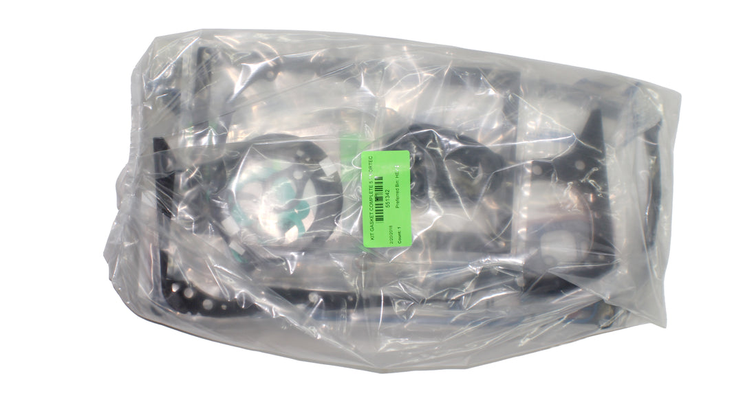 5.7L Vortec Gasket Kit packaged in clear plastic, designed for reliable sealing in marine engines.