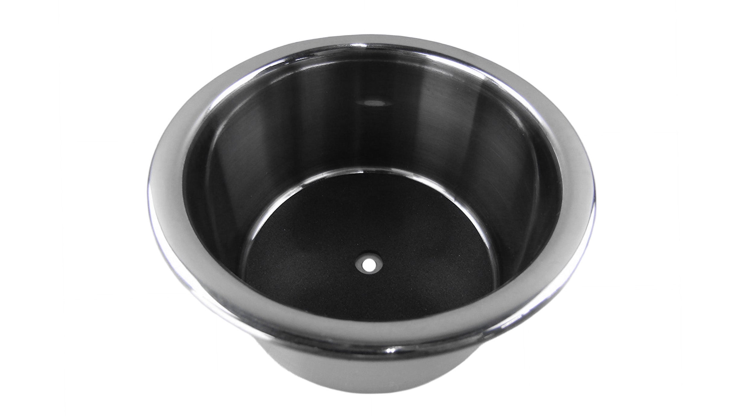 Malibu Single Stack Table Cup Holder designed for secure beverage storage on boats, featuring a sleek stainless steel finish.