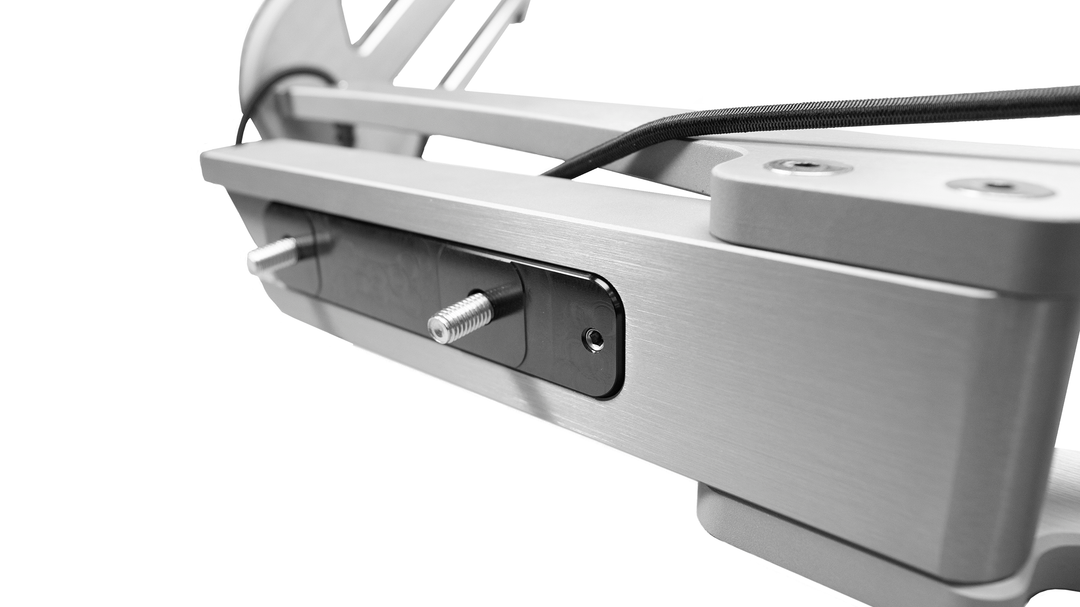 Malibu Waterski Rack for G3/G4 Tower featuring a sleek aluminum design with secure mounting hardware.