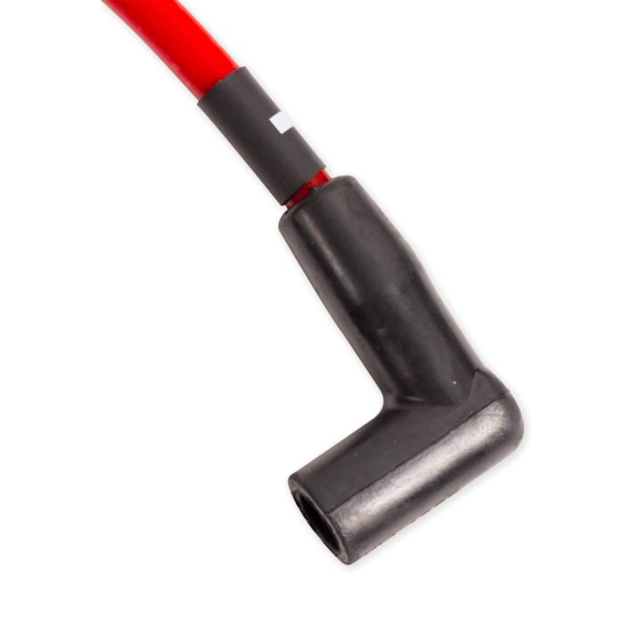 Indmar 5.7L LT1/LTR spark plug wires with a red wire and angled black connector for reliable engine performance.