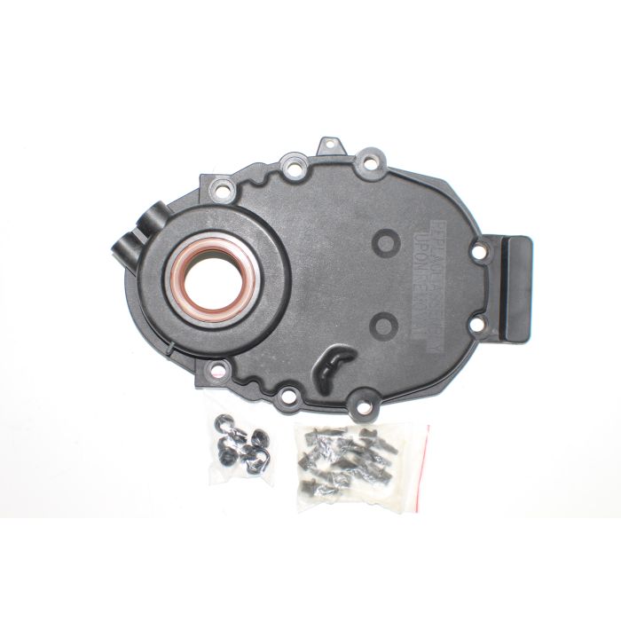 Indmar 5.7/383 timing cover with included hardware, designed for optimal engine performance in Malibu and Axis boats.
