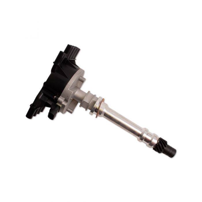 Distributor HVS with hardened gear, featuring a metal shaft and black plastic components for automotive ignition systems.