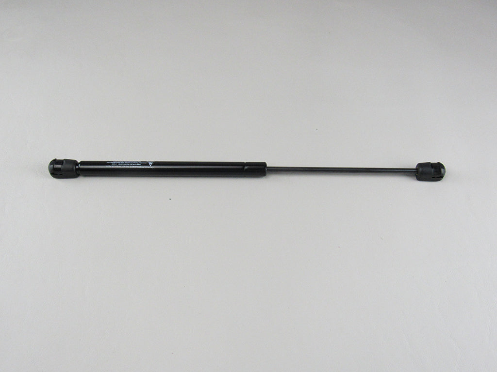 Gas spring, 30 lb force, 15-inch length, nitrided finish, with black end fittings.