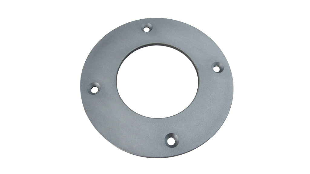 Center ski pylon bracket beauty ring in gray, designed for a secure fit and enhanced aesthetics on Malibu and Axis boats.