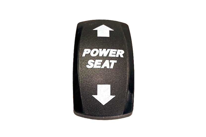 Power Helm operating switch with up and down arrows and "Power Seat" label for adjusting seat position.