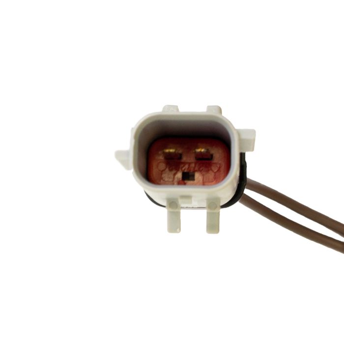 Close-up of a skin temperature sensor with a white connector and two metal pins, designed for Malibu and Axis boats.
