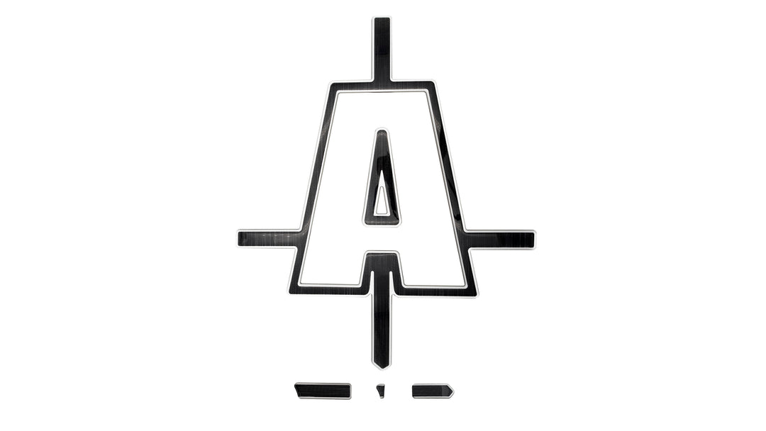 Axis Decal Crystal Cap featuring a sleek, modern design with a prominent letter "A" in a reflective finish.