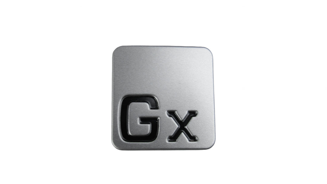 Malibu Gx tower decal featuring a sleek silver design with raised black lettering for a stylish boat upgrade.