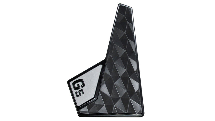GV Tower Logo decal featuring a sleek, geometric design in black and silver, ideal for enhancing boat aesthetics.