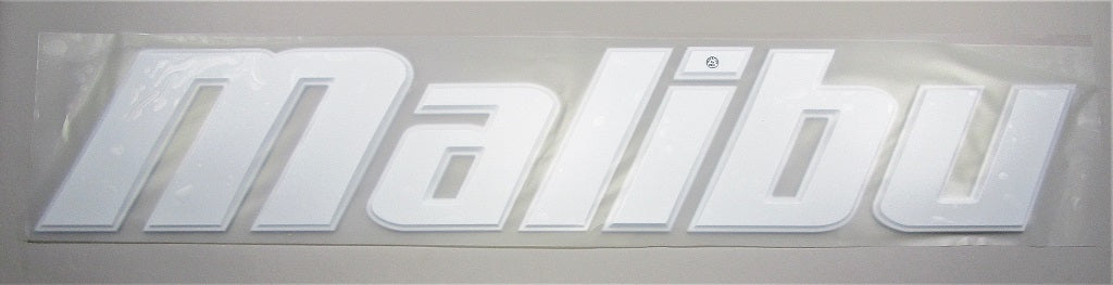 White MALIBU Emblem
