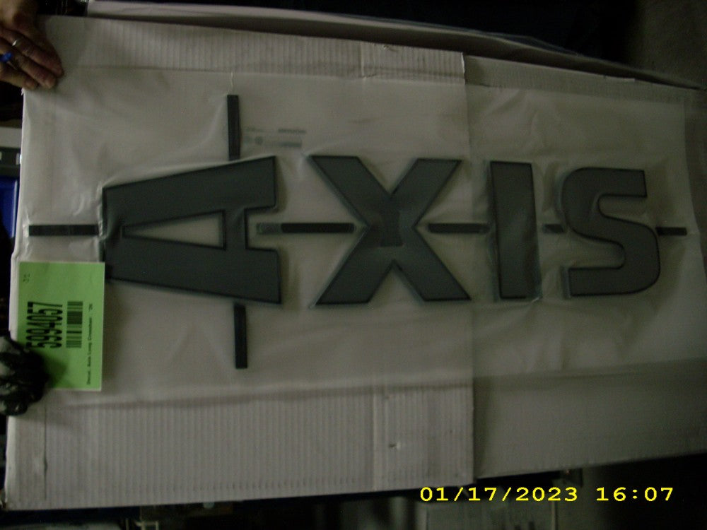 Axis Long Crosshair decal featuring bold lettering and a crosshair design, ideal for enhancing your boat&
