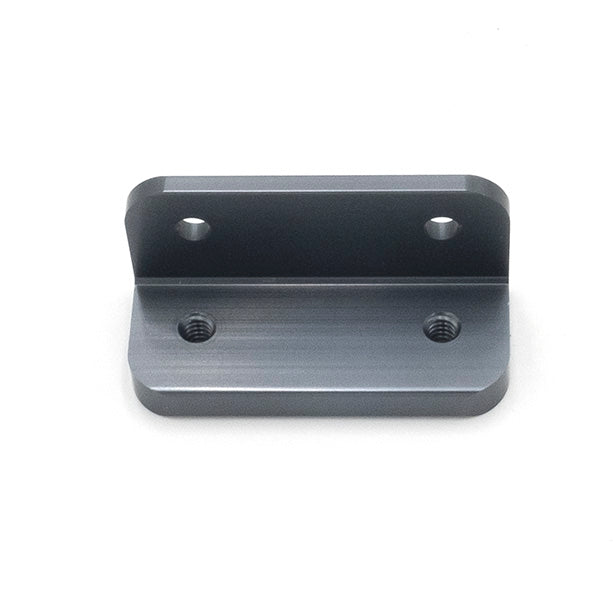 Malibu G5 Tower Bimini Bracket in gray metal with two mounting holes and threaded inserts for boat tower bimini installation.