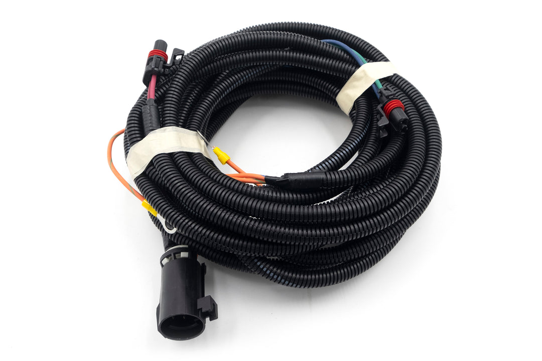 Coiled black relay module with multiple wires and connectors, designed for Power Wedge/Surf Gate 6-pack systems.