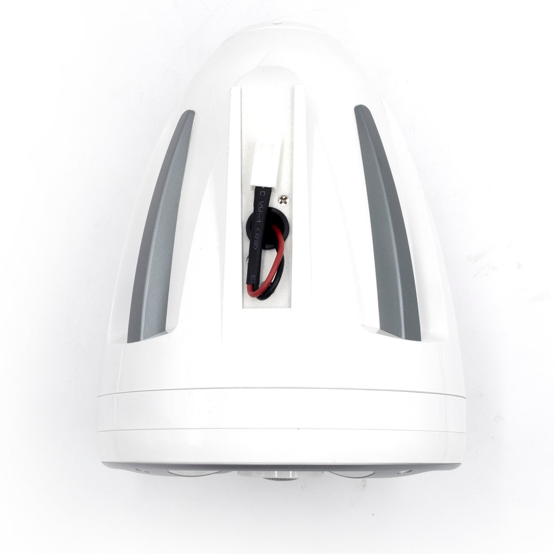 Top view of a Malibu-Black ICON8 Tower Speaker, showing the back panel with wiring and mounting area, designed for 2015-2021 models.