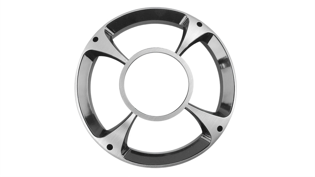 Black REV8 speaker grill for Wet Sounds, designed for 15-21 inch speakers, offering durability and style for boating audio systems.