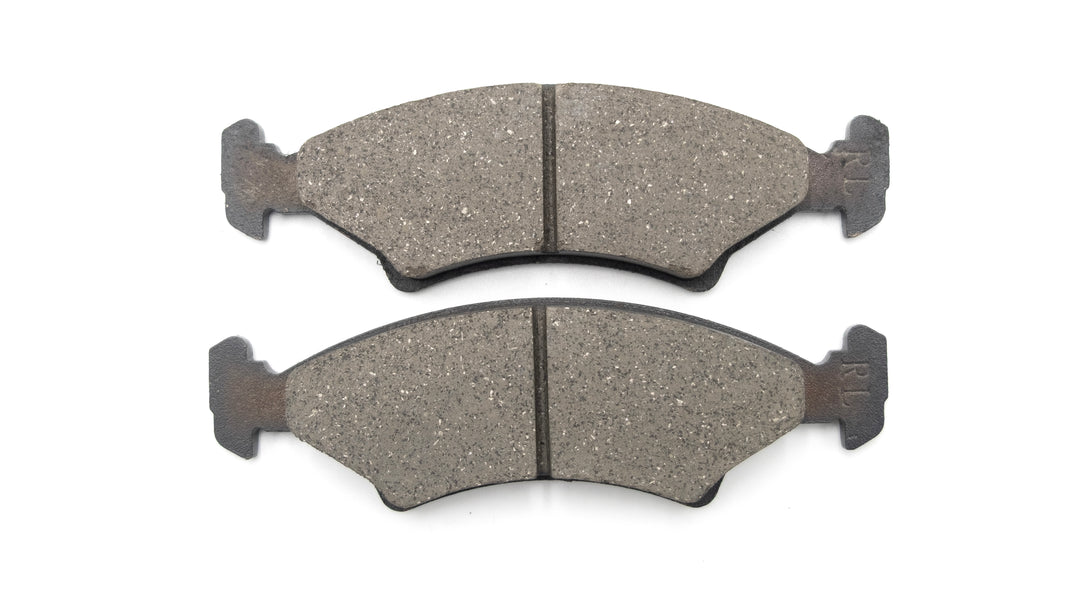 Pair of UFP DB35 brake pads with gray friction material and metal backing plates for vehicle braking systems.