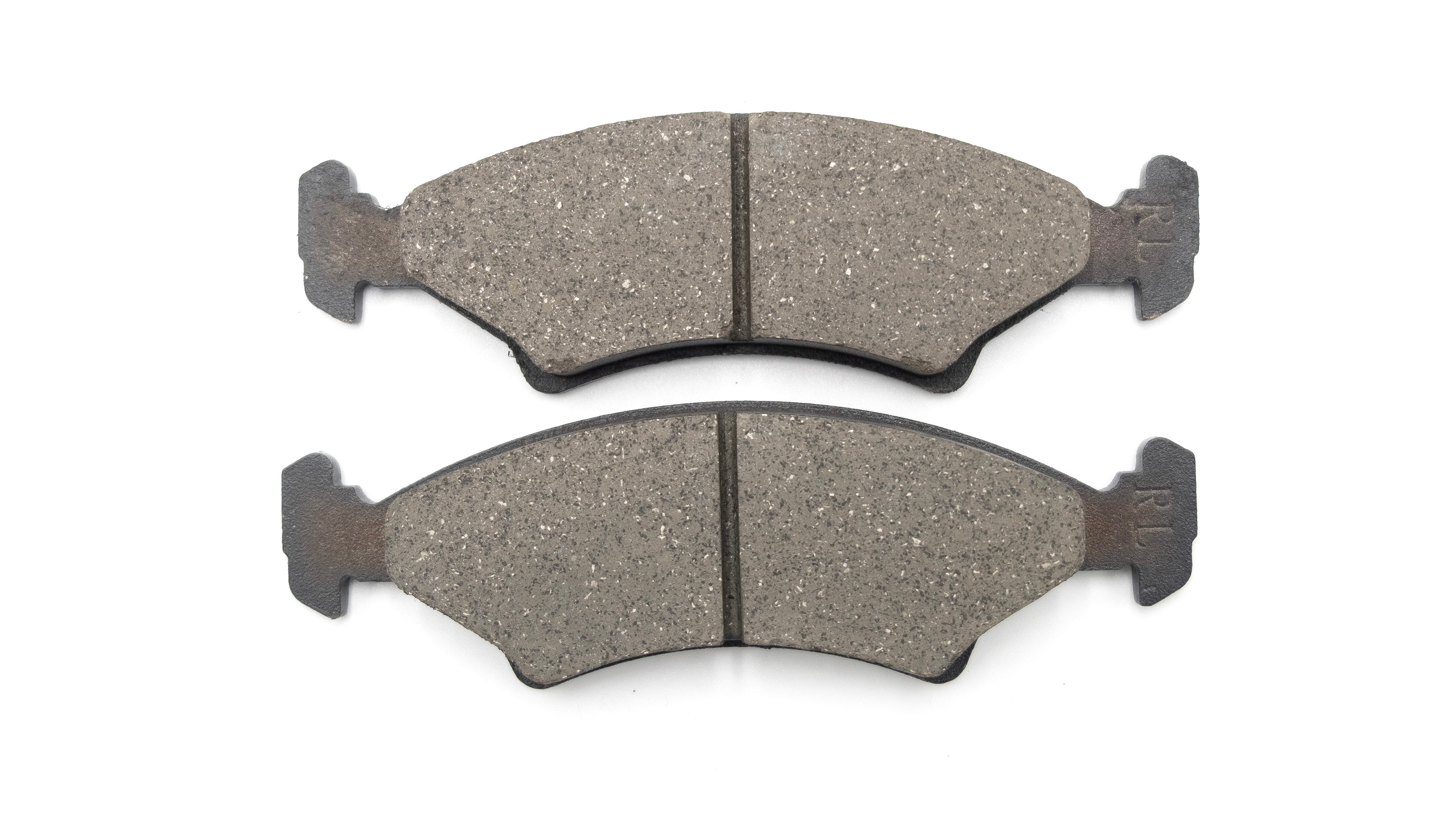 Pair of UFP DB35 brake pads with gray friction material and metal backing plates for vehicle braking systems.