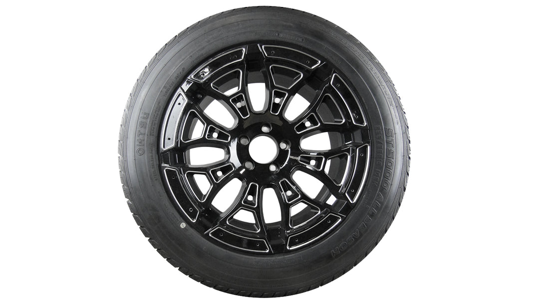 18-inch Diamond Back XD841 wheel and tire featuring a sleek black design and intricate spoke pattern for enhanced performance.