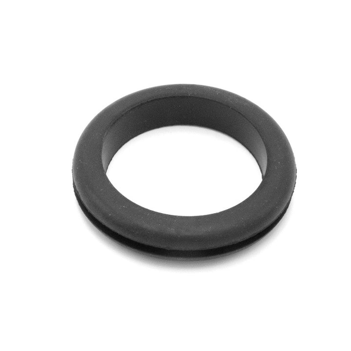 Guide pole grommet, black rubber ring used for securing and guiding poles in industrial or construction applications.