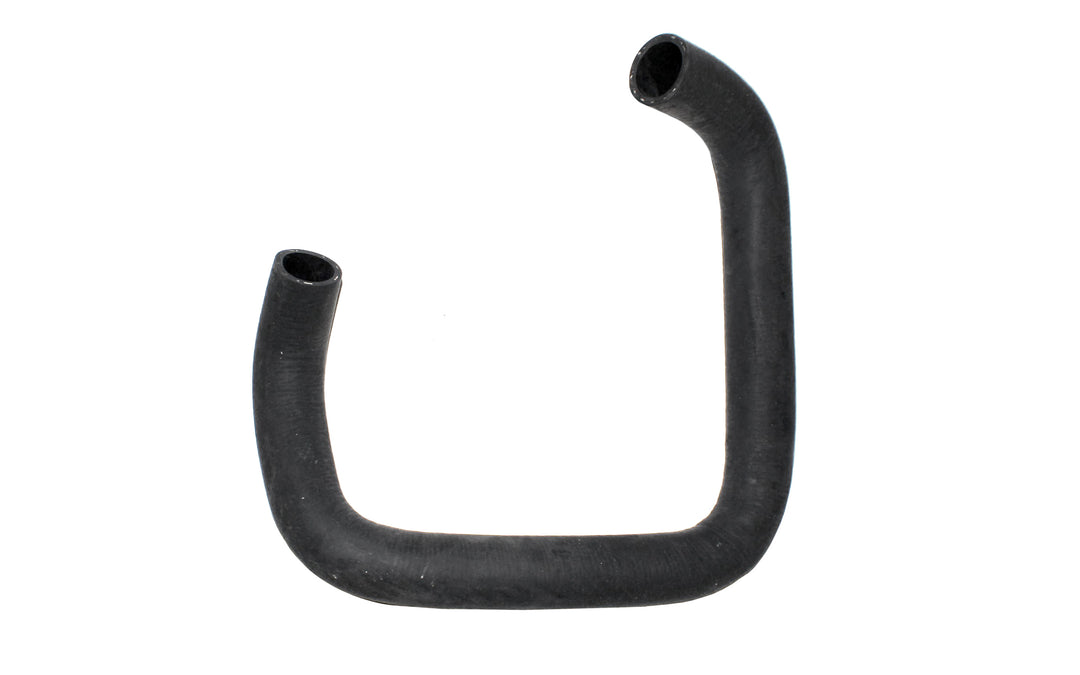 Black molded hose, 1-1/4 inch diameter, 38 inches long, with curved shape and open ends, designed for industrial or automotive use.