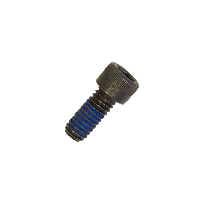 Black bolt with a threaded shaft and blue markings, designed for Indmar output flange installation.