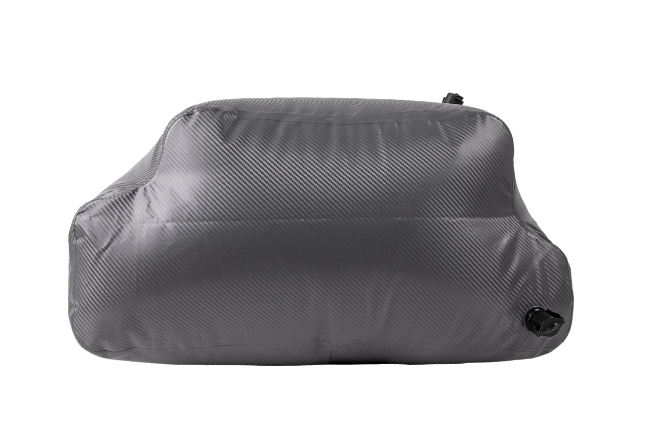 Black Malibu ballast bag with fittings, 500 lbs capacity, designed for PNP systems, model MA150, in a standard pair.