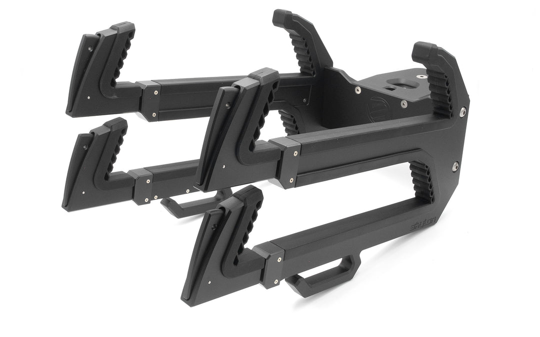 Skylon Skylock Pro-4 complete locking bike rack with adjustable arms and secure mounting features.