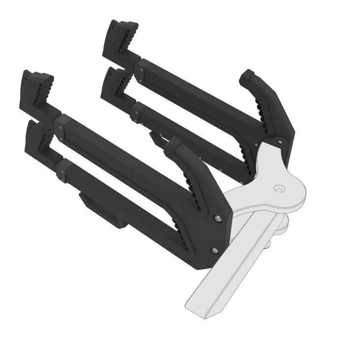 Skylock Malibu &amp; Axis Pro-4 bungee bolt-on direct fork replacement with black adjustable arms and mounting brackets.